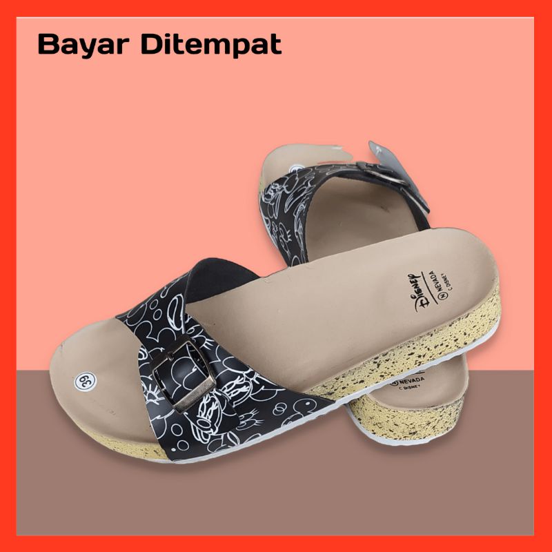 0Sendal Nevada x Disney | Sandal Wanita Mickey Minnie Mouse| Sendal Cewek Disney x Nevada