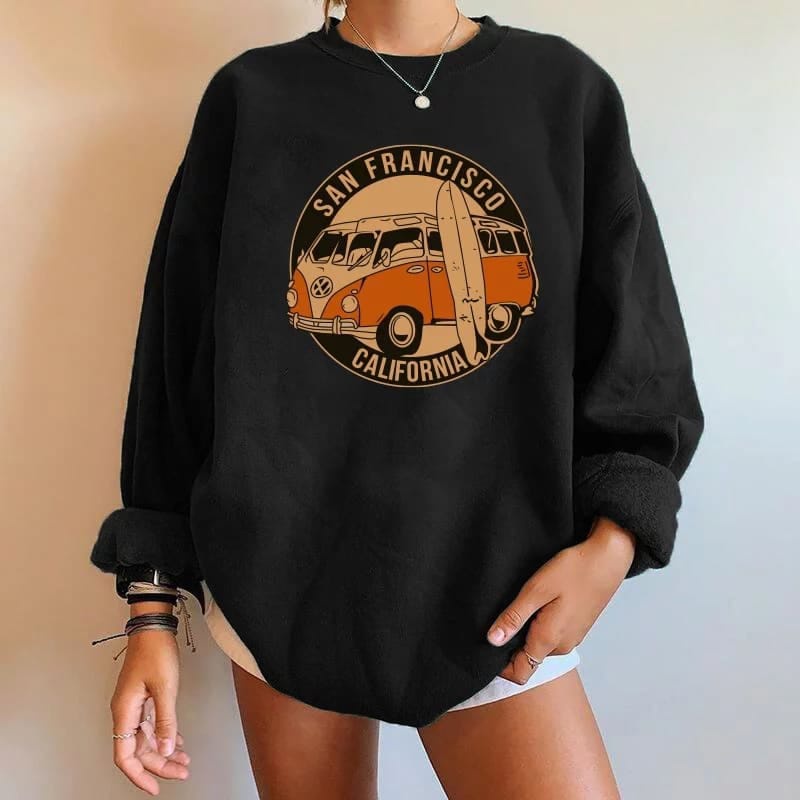 SWEATER UNISEX SANFRANCISCO RIDE /// ATASAN CASUAL FLEECE TEBAL LEMBUT KEKINIAN TERBARU''