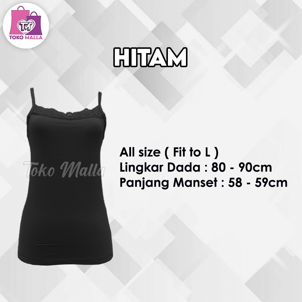 Camisol PREMIUM Tanktop Renda Tali Kecil, Tanktop Wanita Camisol Tali Kecil Camisole slim Ready stok-7