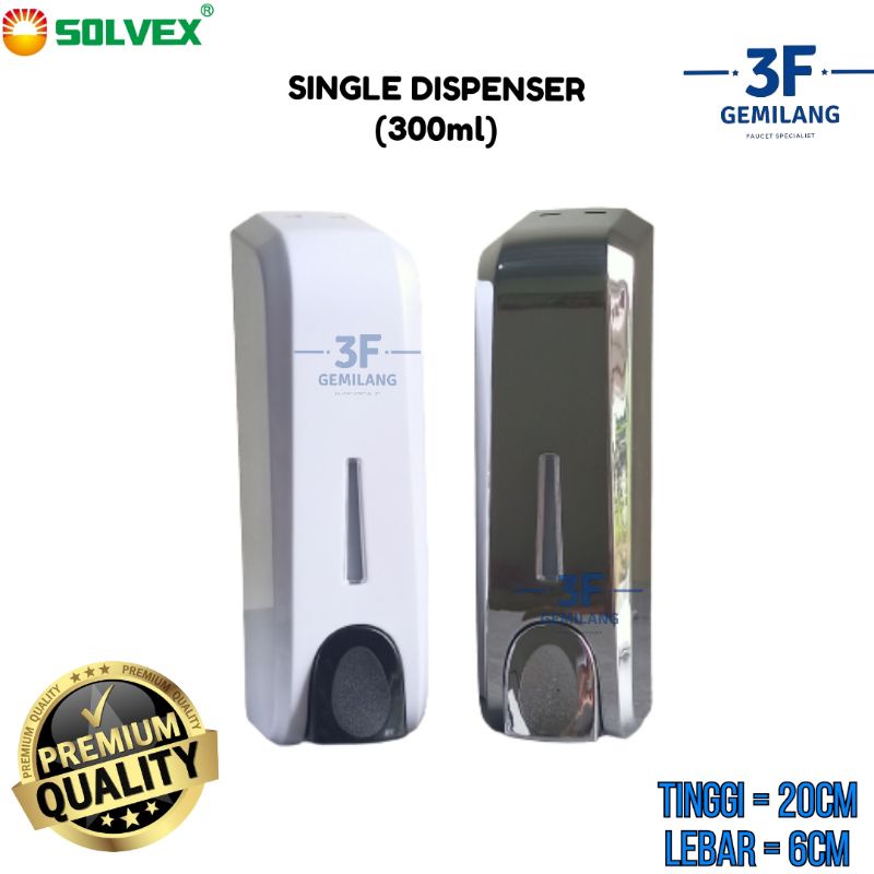 Solvex - SOAP DISPENSER SINGLE - Tempat Sabun Cair - PREMIUM QUALITY