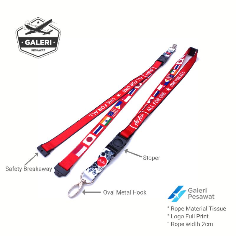 

YEN Lanyard/Gantungan Tali ID Card Air Asia Bahan Lembut