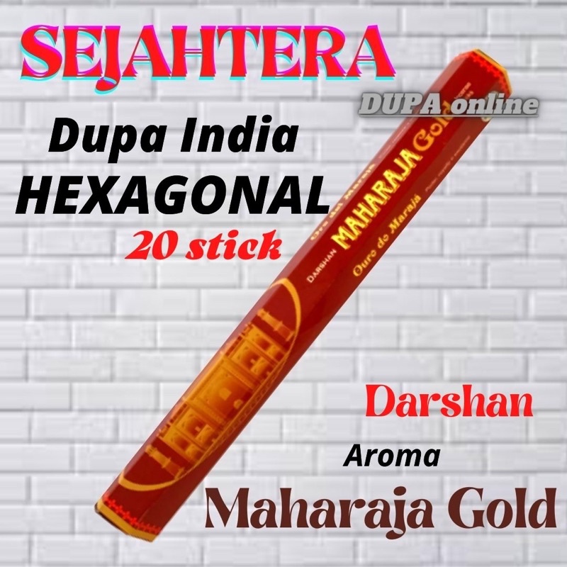 Dupa Hio India Pendek Darshan Maharaja Gold kotak isi 20 batang