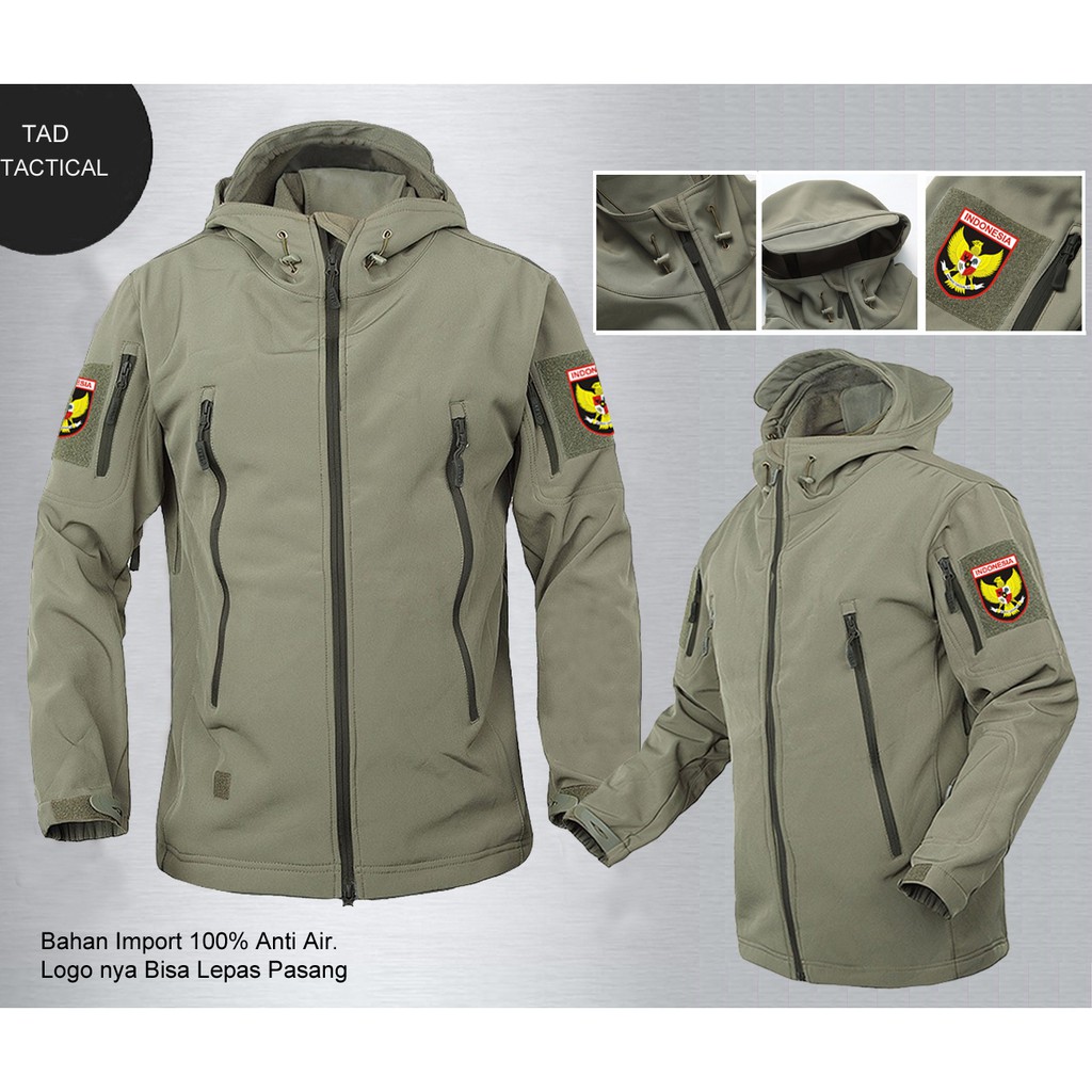 Jaket Bravo Indonesia Import Pak Jokowi Warna Hijau Tactical Water Proof Bahan Sharkskin