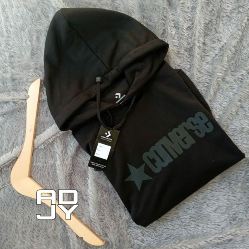 HOODIE CONVERSE BLACK EDITION | JAKET HITAM CONVERSE | BLACK ON BLACK | TERBARU
