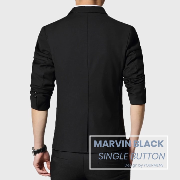 BLAZER SLIMFIT HITAM PRIA MARVIN BLACK NIKAYU ORIGINAL HIGH TWIST