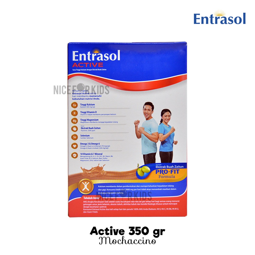 Entrasol Active Ukuran 350gr Susu Tinggi Kalsium Susu Pertumbuhan Usia Remaja