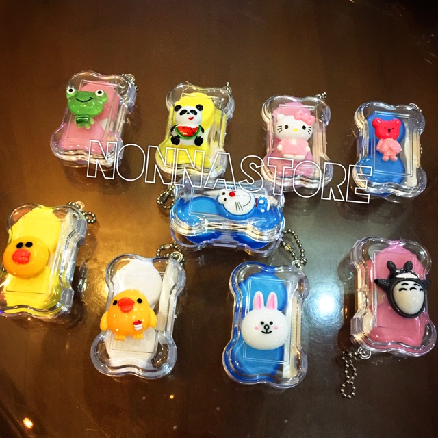 Tempat Soflen Arkilik Kaca / Plastik PVC Karakter Disney - Line - Totoro - Doraemon - Hello Kitty