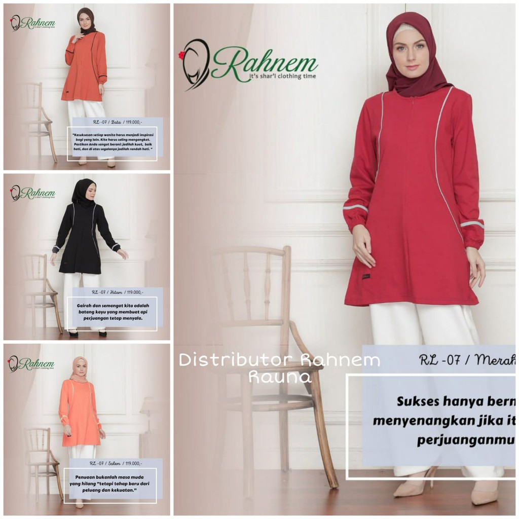 atasan rauna Rl 07 / tunik muslim / baju dewasa / baju wanita