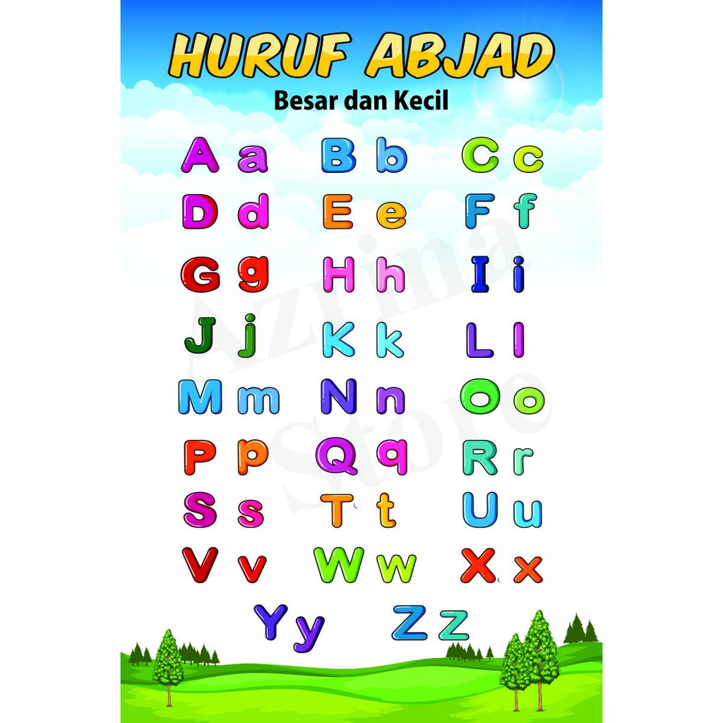 Big Size 50x75cm Poster Edukasi Anak Mengenal Abjad Huruf Besar Dan Kecil Shopee Indonesia