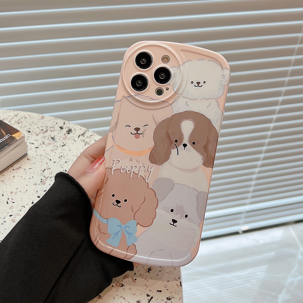 Soft Case Pelindung Penuh Desain Anjing Lucu Tahan Banting Untuk Iphone 11 12 13 14 PLUS PRO MAX