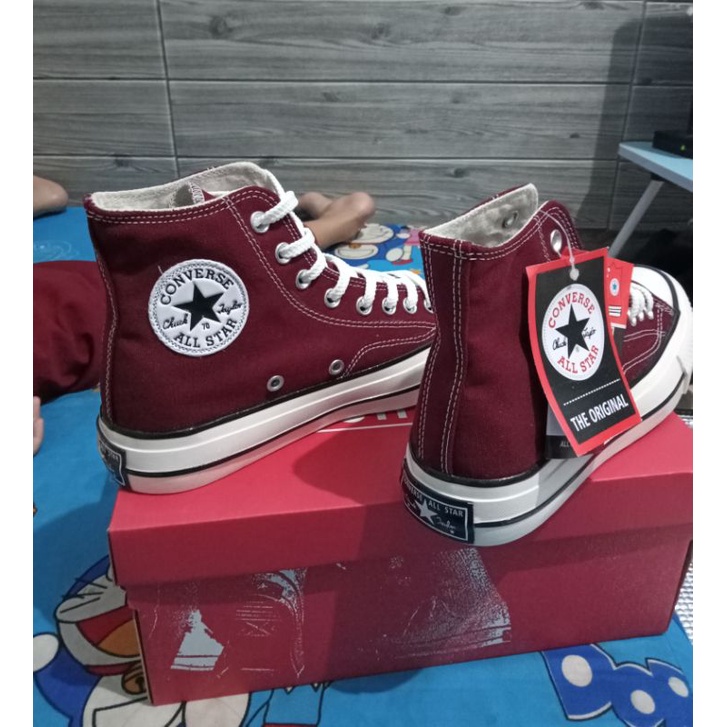 Promo 7.7 Sepatu Converse 70s High Maroon Premium