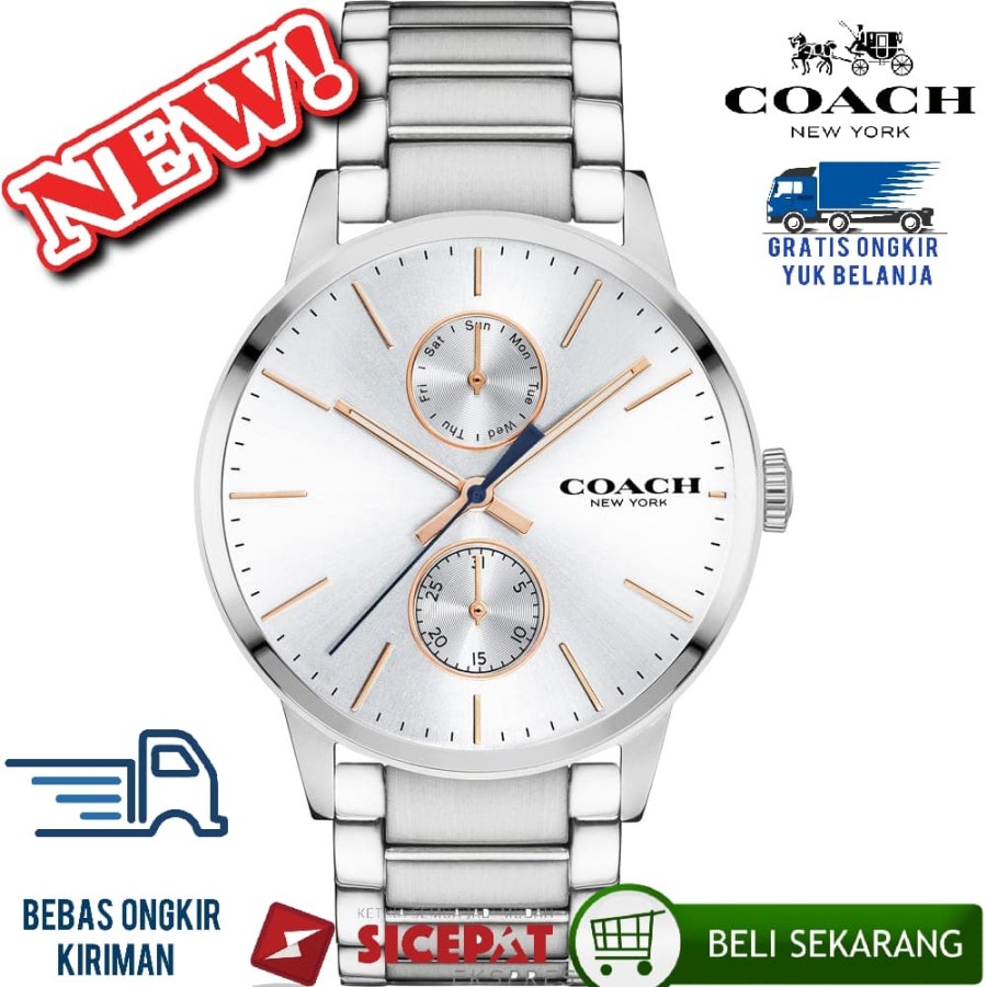 Hot Sale Jam Tangan Pria Coach Miyota Type : 14602097 Baterai Stainless Jam Tangan Pria Hadiah Limit