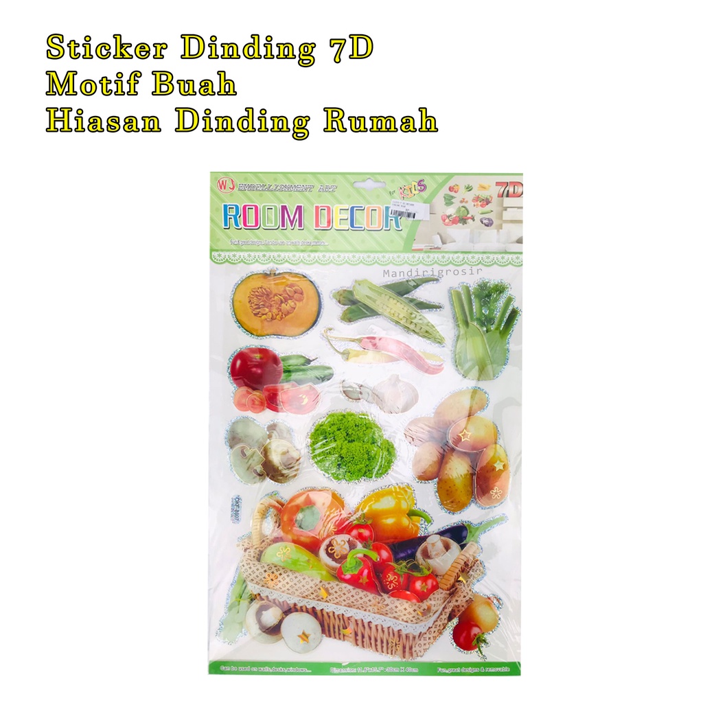 Sticker * Sticker Dinding 7D *Room Decor *Hiasan dinding Rumah *Sticker Buah