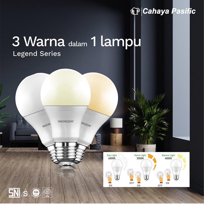 Bohlam lampu LED 3 warna 9 watt/7 watt Morgen LAMPU LED MORGEN - Lampu LED 3 Warna /LED 3 colour 650
