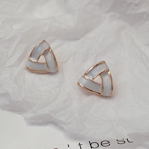 Anting Geometris Bahan Logam s925 Silver Gaya Korea Untuk Wanita