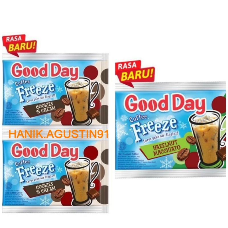 

Good Day Freeze Cookies Cream / Hazelnut Macchiato (isi 10 sachet)