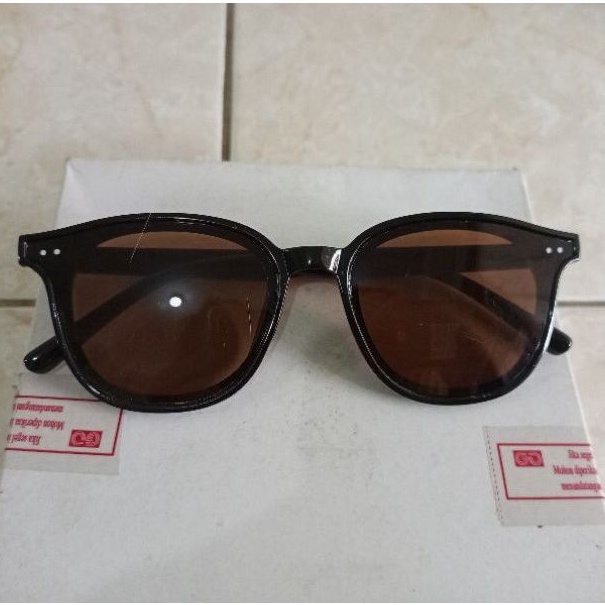 kacamata fashion frame hitam kaca coklat trendy CHN177