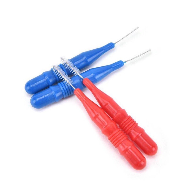 BEHELLDENTAL/ INTERDENTAL BRUSH SIKAT SELA CELAH GIGI ORTHO BEHEL TOOTH PICK DENTAL FLOSS MERAH BIRU