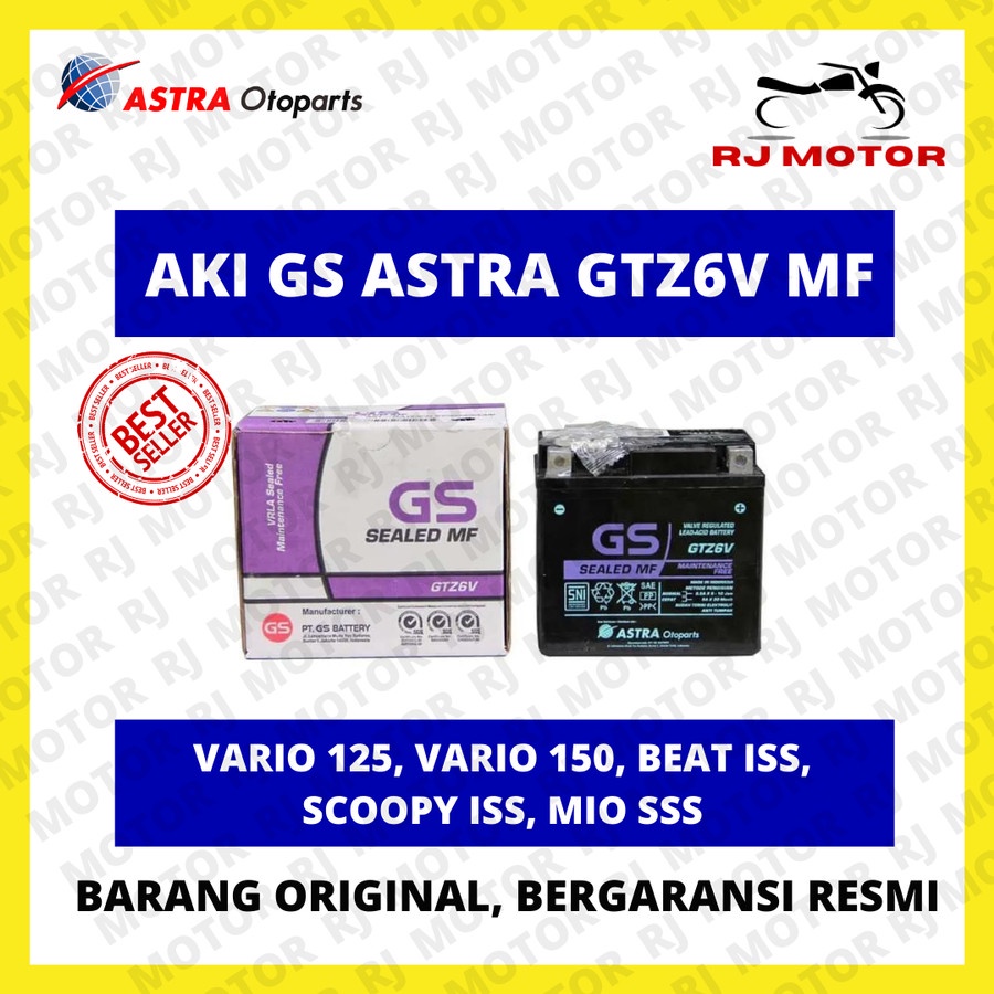 AKI MOTOR GS ASTRA GTZ6V MF AKI MOTOR ASLI GARANSI RESMI ASTRA