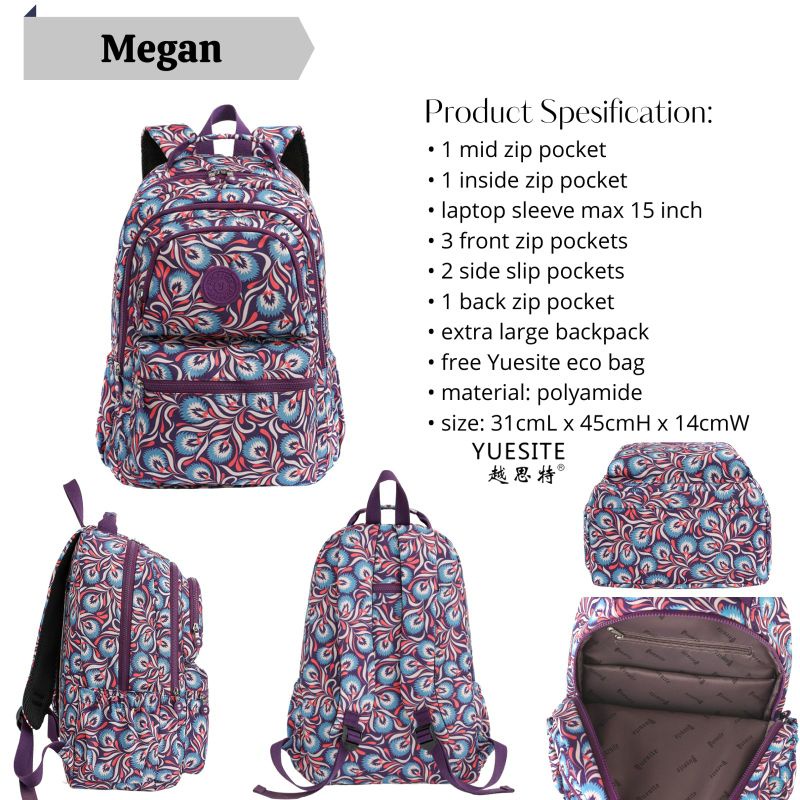 TAS RANSEL BESAR YUESITE MEGAN ORIGINAL LARGE BACKPACK