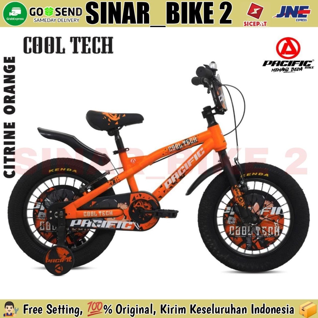 Sepeda Anak BMX PACIFIC COOL TECH Ukuran 12 16 &amp; 18 Inch Ban Jumbo 3.0