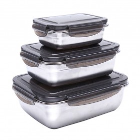 HOMEFAVOR Kotak Makan Bento Lunch Box Stainless Steel 350/850ml - KT273 KT046