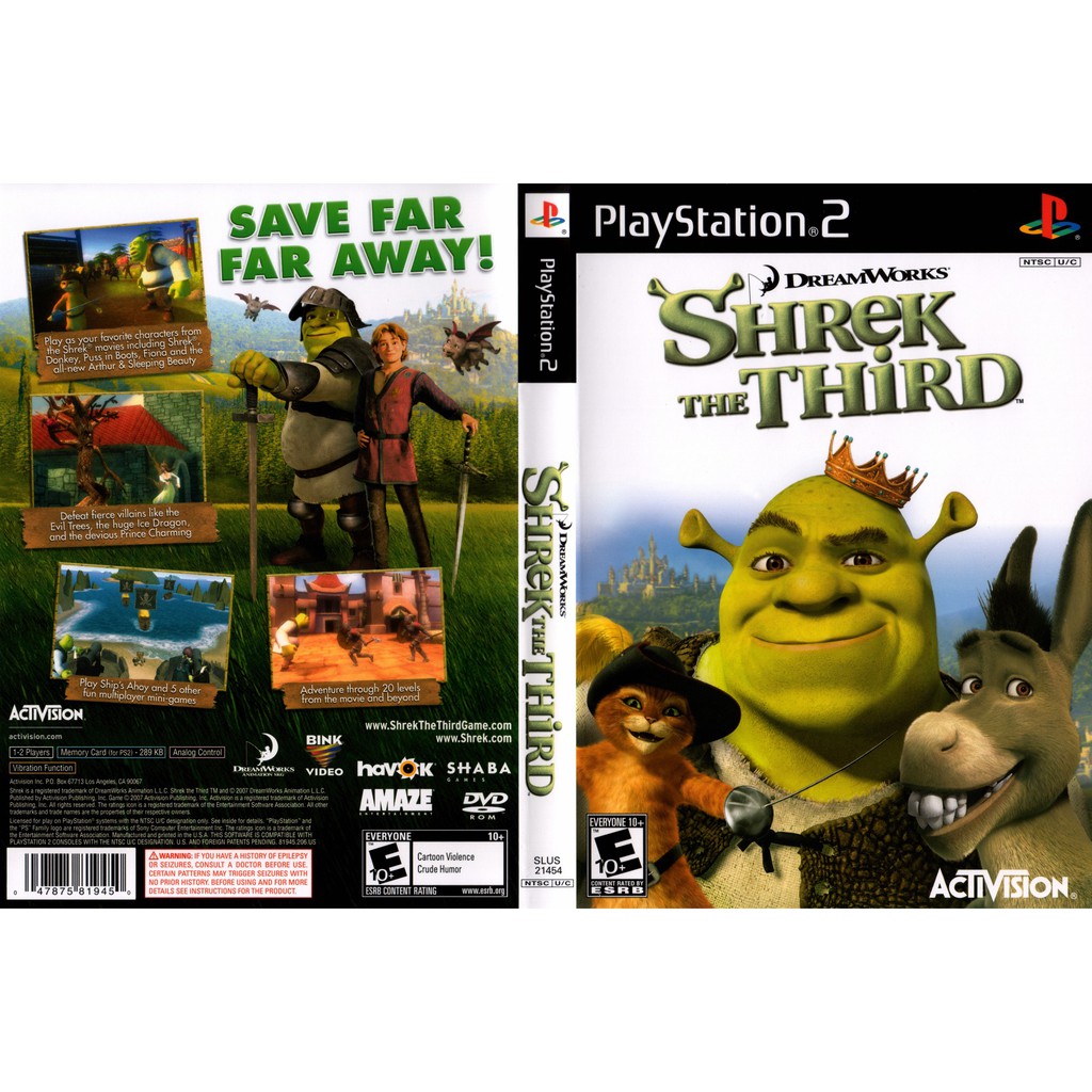 Kaset Ps2 Game Shrek The Third