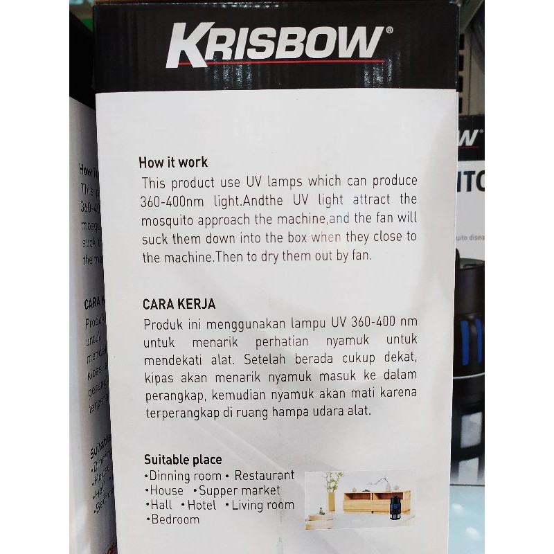 KRISBOW INHALANT MOSQUITO INSECT KILLER NYAMUK 15W LAMPU NYAMUK SERANGGA/PEMBASMI SERANGGA &amp; NYAMUK