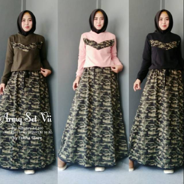 Army set rok atasan vii babytery import tebal original murah cantik
