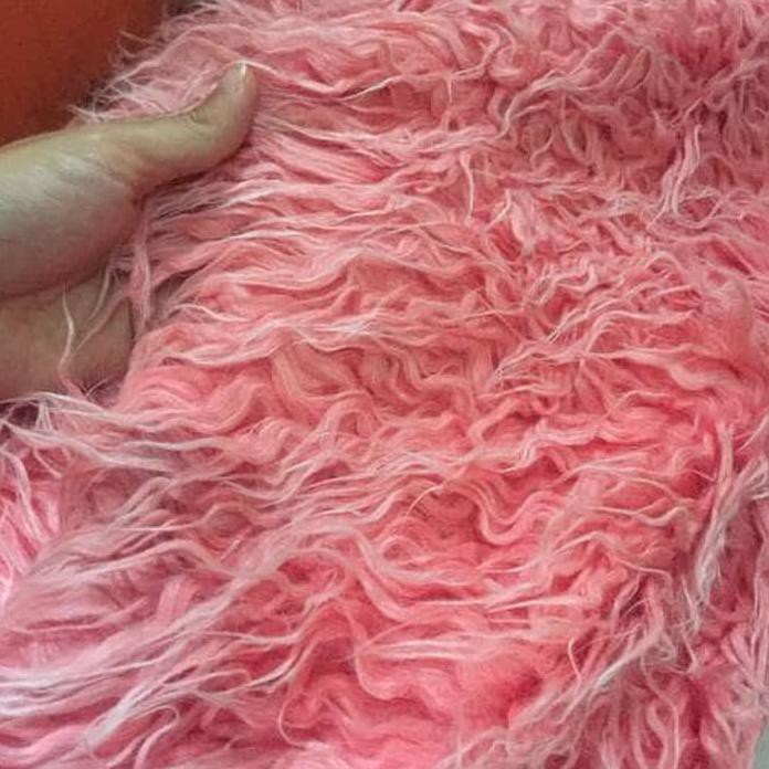 Diskon Alas Bulu Kain Bulu Karpet Karpet Lantai Mongolian Pink Aromanis