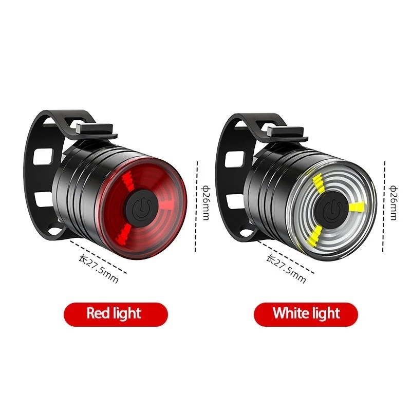 [ Rainproof buttonbattery chargeable Bicycle Tail Lights] [ Bike Safety Warning Front Headlight &amp; Rear Taillight ] [MTB Road Mountain Cycling Lamp]