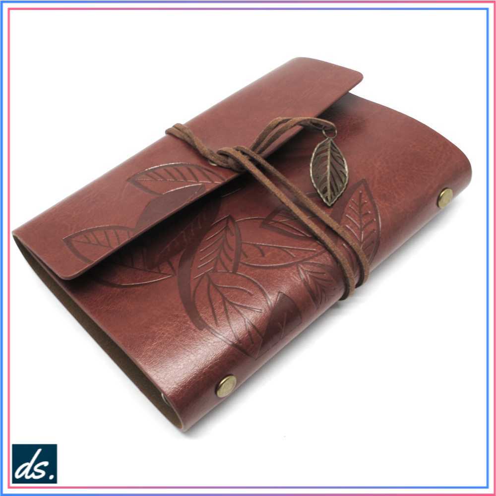 

Notebook Buku Tulis Catatan Binder Kulit Retro Leaf Kertas A5
