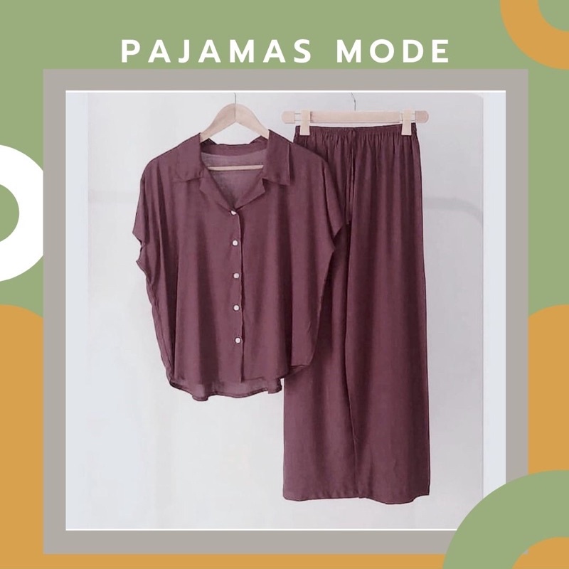 PIYAMA / BAJU TIDUR DEWASA / ONESET POLOS / SET KEMEJA RAYON