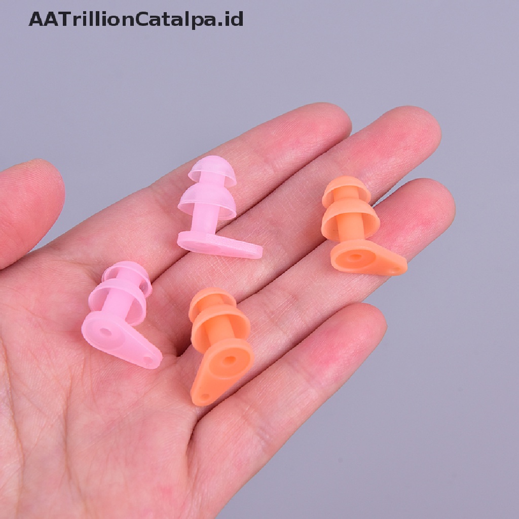 Aa 1 Pasang Earplugs Bahan Silikon Tahan Air Untuk Olahraga Air