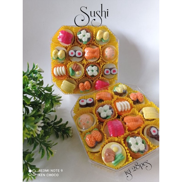 

Coklat sushi, dim sum, salmon