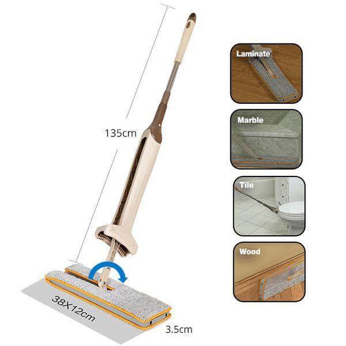 BAYAR DITEMPAT Alat Pel Lantai 2 Sisi Ultra Mop Cleanze Ultra Mop Double Sided Alat Pel Flat Mop