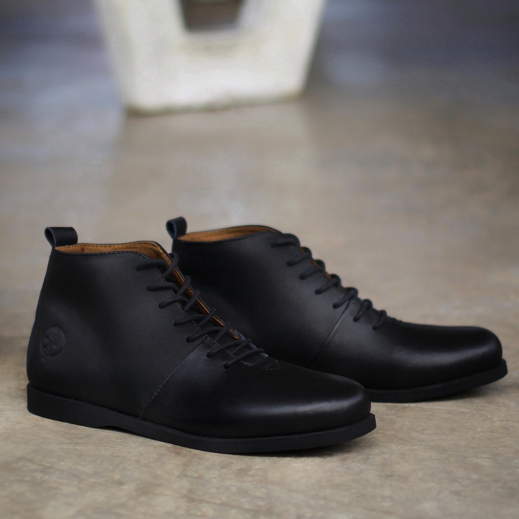 STREAM BLACK (KULIT ASLI) |ManNeedMe x Reyl| Sepatu Boots Pria Formal ORIGINAL