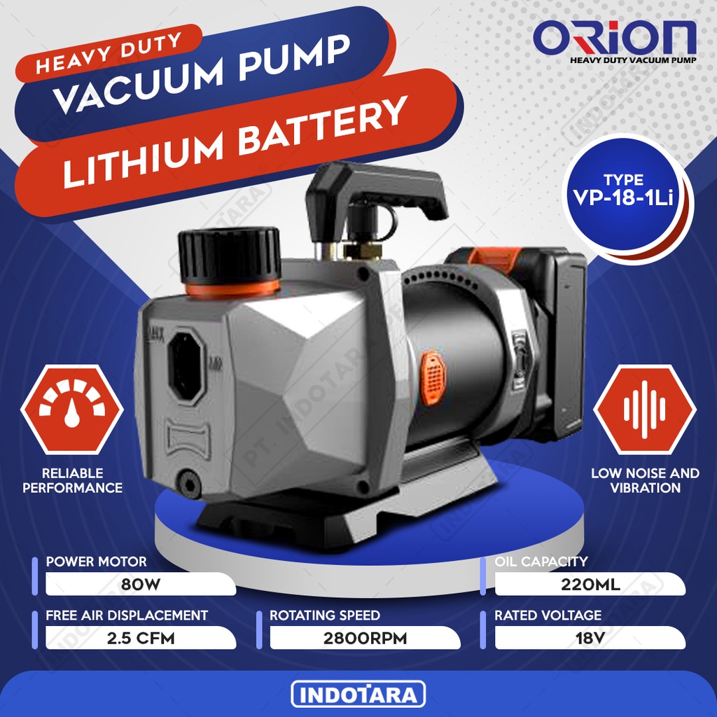 Jual Cordless Vacuum Pump Mesin Pompa Vacuum Orion Lithium VP181Li