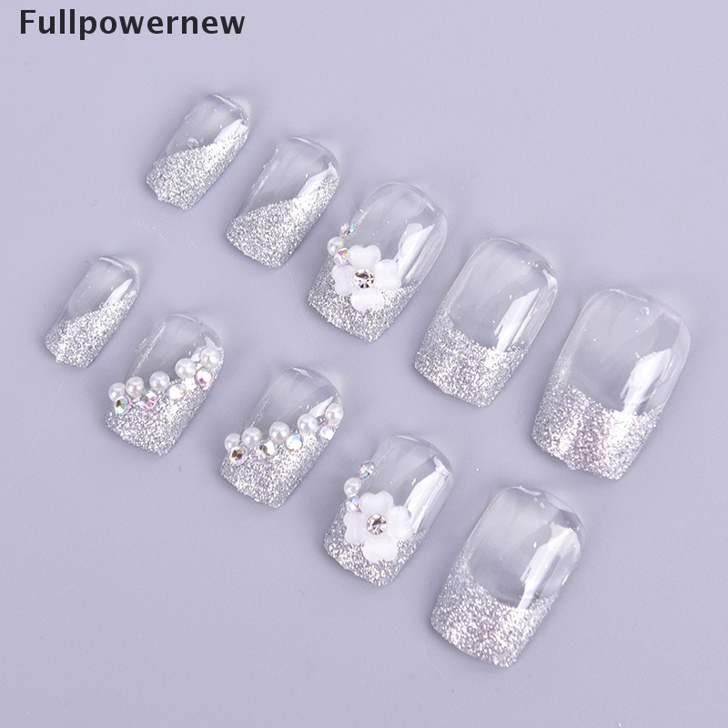 [FULL] 24Pcs Shining False Nails Wearable Fake Press On Nail