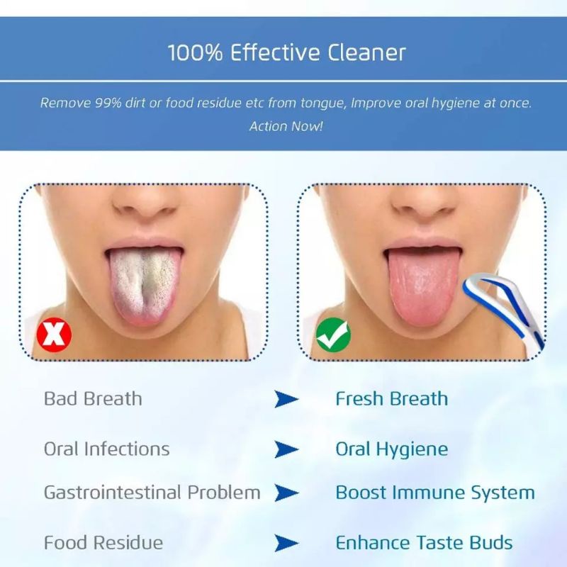 Pembersih lidah tongue cleaner warna warni bahan plastik untuk dewasa