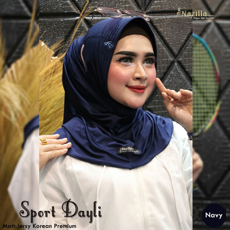 Jilbab Instan Simpel Daily Sport Ori Nazilla-Navy