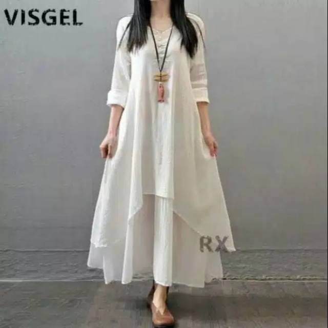 Visgel maxi syahrini fashion dress