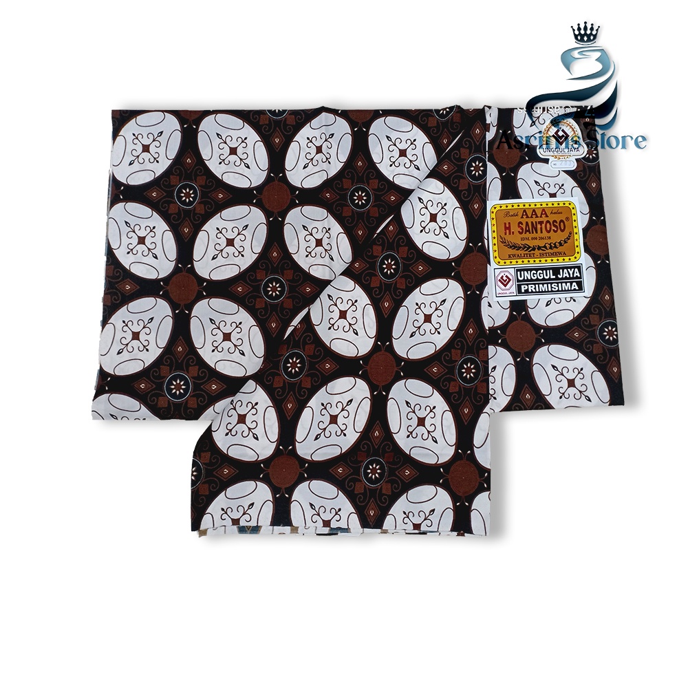 Kain Batik Jogja Jarik Batik Samping Kebat Jogjaan Hitam Putih Santoso AAA Premium Original-S