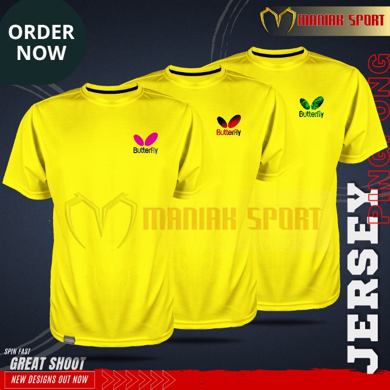 KPBK01 - KAOS PINGPONG BAJU TENIS MEJA BUTTERFLY JERSEY PREMIUM SABLON DTF TERBARU