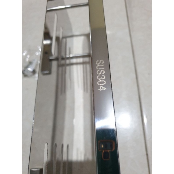 Rak sabun / shampo kotak 35cm stainless SUS304 ANTI KARAT