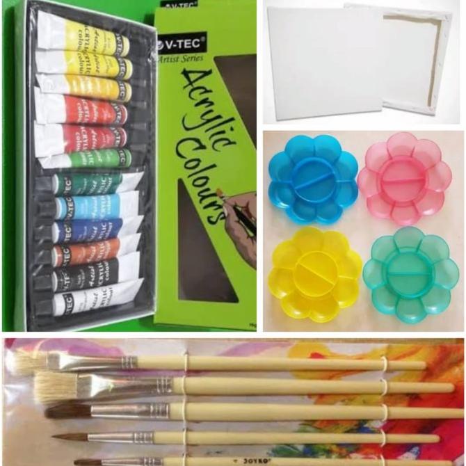

Paket Kanvas Lukis 30X30(Canvas+Cat Akrilik+Kuas+Palet)