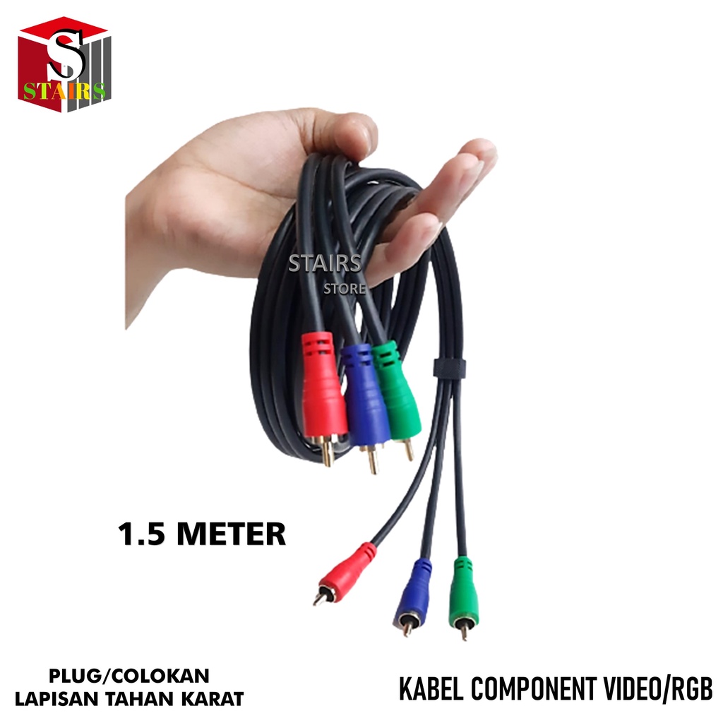 Kabel Video Component/Ypbr Colokan Kuningan Tembaga Asli Sangat Tebal Panjang 1.5M