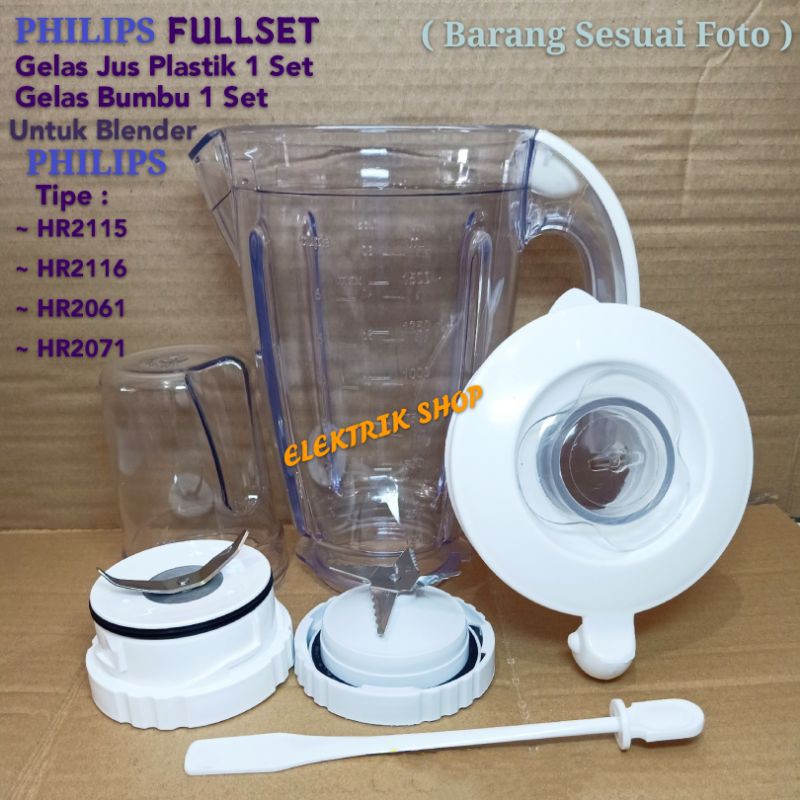 GELAS BLENDER PHILIPS FULLSET JUS &amp; BUMBU UNTUK BLENDER TIPE HR-2115 HR-2116 HR-2061 HR-2071