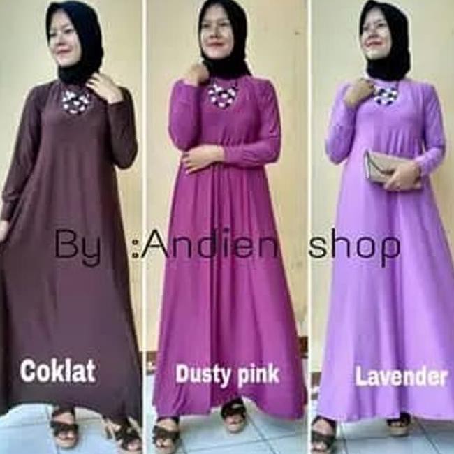 Gamis jersey polos busana muslim polos premium - Hitam TERPERCAYA