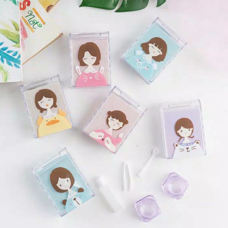 tempat softlens kaca - kotak soft lens wanita- te. pat kotak lens lucu